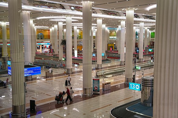 Dubai’s airport, normally one of the world’s busiest, is quiet at the moment.