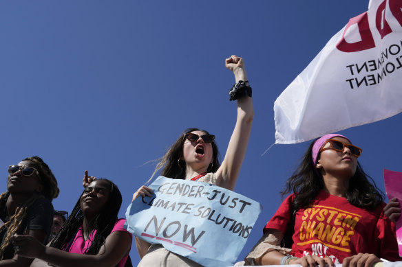 Demonstrators at the COP27 UN climate talks in Egypt.