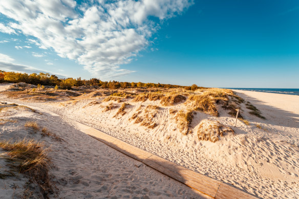 Sandhammaren beach in Sweden is popular for its white sand. 