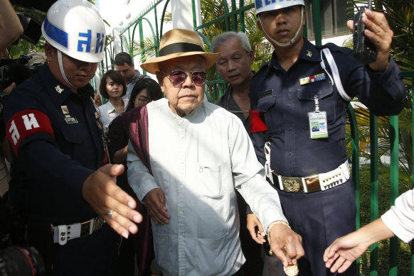 Sulak Sivaraksa on the day the charges were dropped.