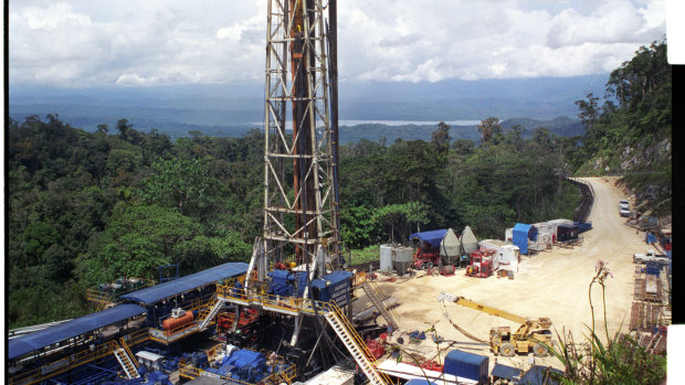An Oil Search drill site in the Southern Highlands of Papua New Guinea.
