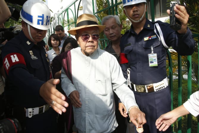 Sulak Sivaraksa on the day the charges were dropped.