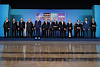 NATO leaders assemble for the traditional “family photo” in Ankara.