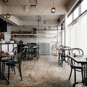 The dining room seats 24. 