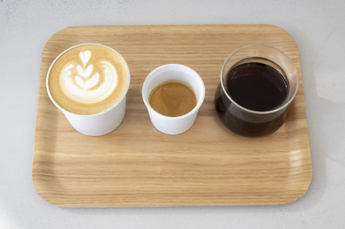 A flight of coffees at Pillar.