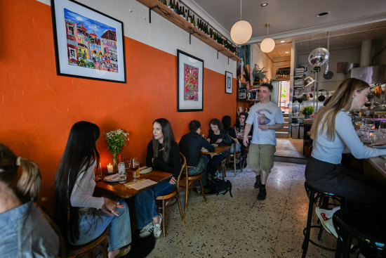Arnold’s wine bar in Kensington, complete with disco ball.