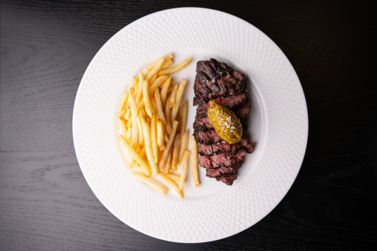 Jack’s Creek hanger steak fritz with fries.