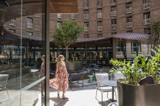 The fifth-floor horseshoe terrace at the Wentworth Hotel reopens on Friday, October 25.