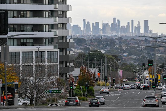 The view from Doncaster Hill to the city.