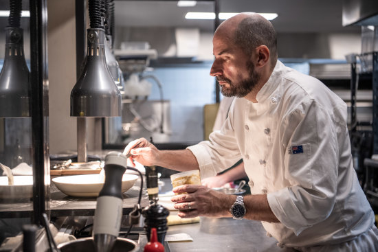 Chef Corey Costelloe in the kitchen at his Marrickville venture.