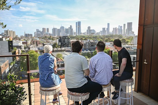 The view from Fitzroy’s On Top bar on the rooftop of the StandardX hotel.