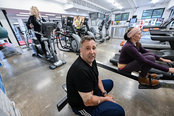 Stuart Gibson, a member of St Kilda PCYC’s gym on Inkerman Street.