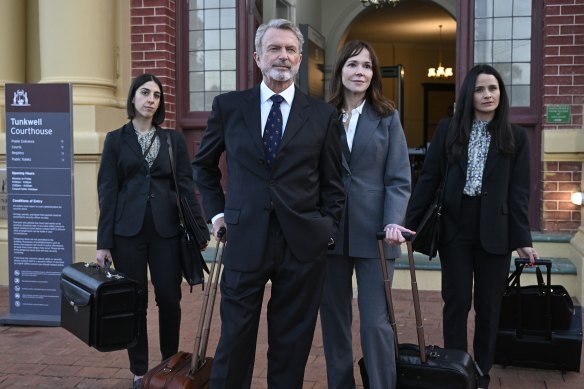 Sam Neill, centre, and Frances O’Connor (third from left) lead the cast of season two of The Twelve.