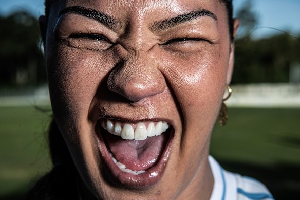 The Blues larger-than-life forward Kennedy Cherrington.