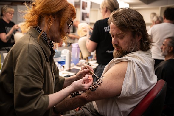 Backstage at the Sydney Opera House for the full dress rehearsal of the Il Trittico production.
