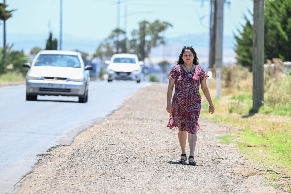 Pawan Kaur has been forced to walk long distances along an unsafe road to get to her Mount Atkinson home from Rockbank railway station.