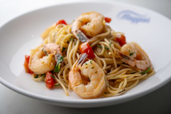 Prawn pasta. 