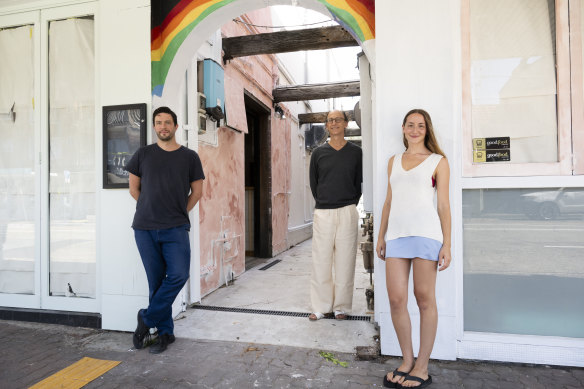 Charles Babinski, Igor “Iggy” Ivanovic and his daughter, Mishka Ivanovic, who are taking over the old Three Blue Ducks site and turning it into Cafe 143 and Bar Buci in Bronte.