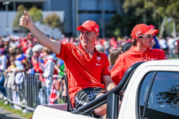 Chad Warner and Errol Gulden of the Swans.