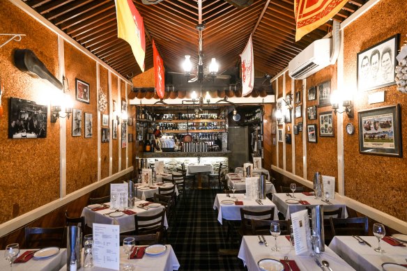 Inside the 63-year-old Amiconi Italian restaurant.