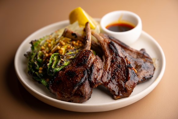 Auntie’s marinated and grilled lamb cutlets. 