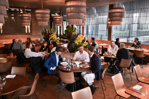 Business lunches are popular at Lillian Brasserie.