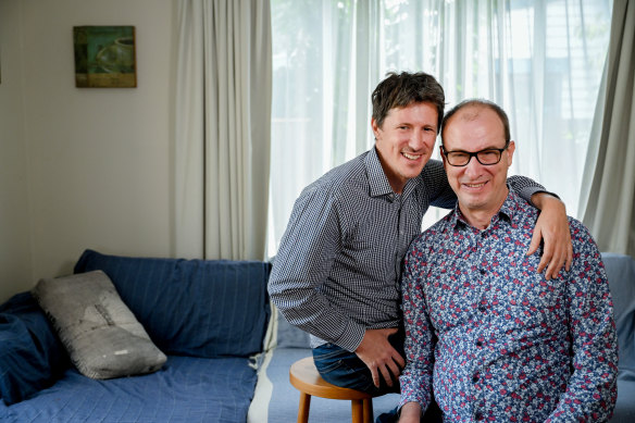 Two of Us: Brothers Gerry Eeman, left, and Harry Eeman, with glasses, right.