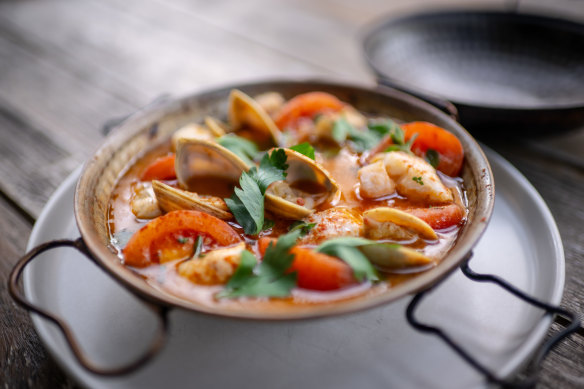 Ling and clam cataplana.