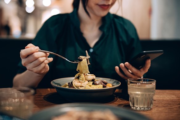 Put the phone down when you pick your fork up.