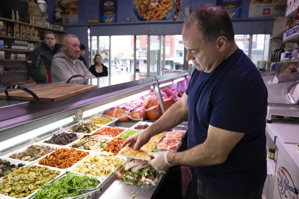 Sam Raineri, son of Peter and Rosaria, recently took over running the deli with his brother, Joseph.