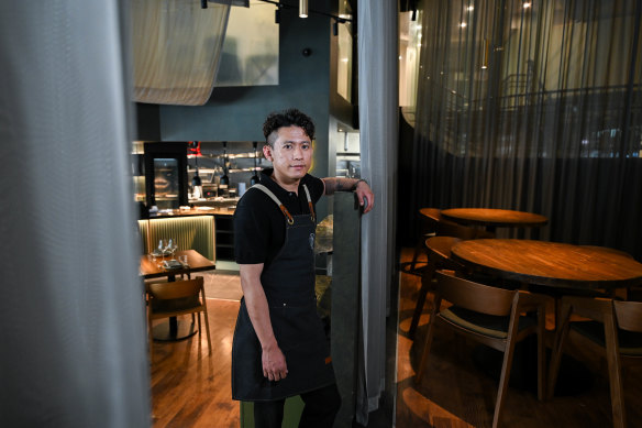 Korean chef Mika Chae at his Little Collins Street restaurant, Doju.