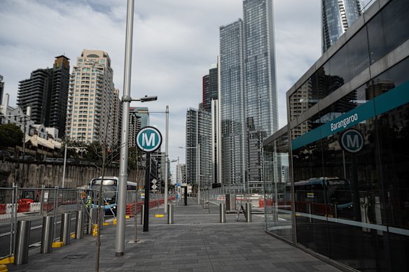 The newly finished Barangaroo Metro station.