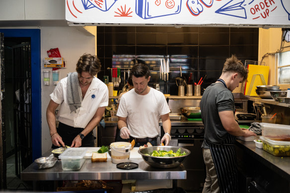 Owners Paddy Levy and Clark Wenborn at work.