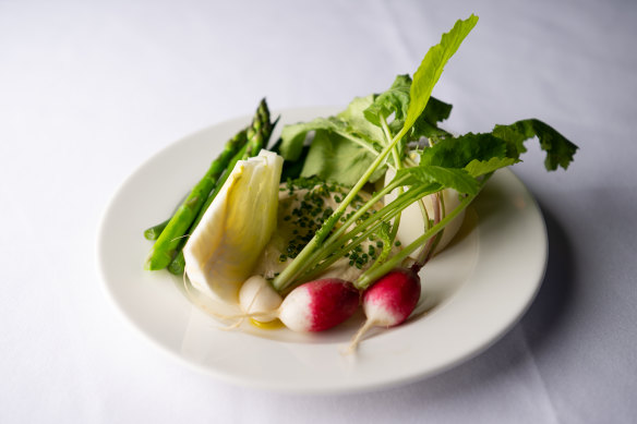 Taramasalata and seasonal crudites.