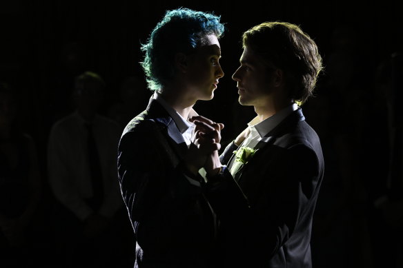 Joseph Zada (left) as Charlie Roth with Joe Klocek as Matt Jones in Invisible Boys.