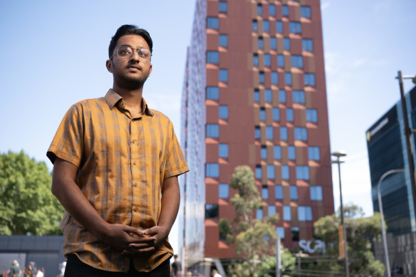Indian student Raghav Motani felt deceived and “very sad” after being offered somewhere to live in a space designed for a wheelbarrow and lawnmower.