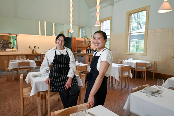Julieanne Blum (left) and Stephannie Liu, chefs at Julie Restaurant, Abbotsford Convent.