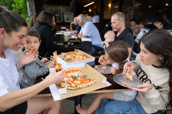 Customers enjoying the Neapolitan-style pizza at Tutto Vero in Oatley.