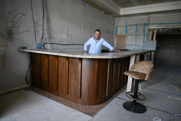 Anthony Scutella inside the forthcoming Bar Olo, next door to his restaurant Scopri.