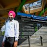 Shrine of Remembrance worker Harveen Johar at Anzac station. The Metro Tunnel will shorten his daily commute.