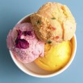 Exotic rose, Alphonso mango and tutti frutti ice-cream.