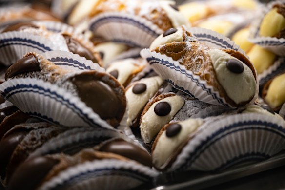 Freshly piped cannoli at Maggio’s. 