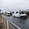 Caravan convoy arrives in Wilcannia, where one in seven have contracted COVID
