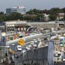 Construction work on the Warringah Freeway which will be part of the interchange with the Western Harbour Tunnel. 