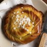 Saffron and vanilla scroll.