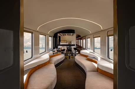The interiors of La Dolce Vita Express evoke the glamour of Federico Fellini’s films.