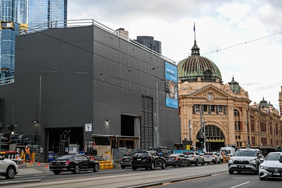 The Metro Tunnel construction site at Federation Square. 