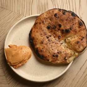 Flatbread with taramasalata.