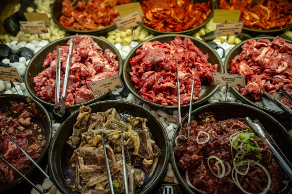 A selection of meat at Butchers Buffet.