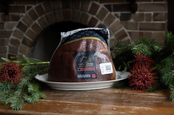 Aldi Specially Selected Premium Triple Smoked Half Leg Ham. 
